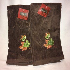 New Set of Two Fall Leaves Kitchen Towels